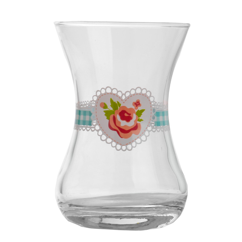 ست استکان و نعلبکی 12 پارچه لاو مدل Dantel Mavi کد 2010