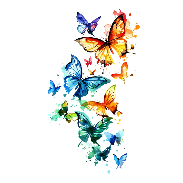 استیکر پارچه و لباس پاد آفرین مدل کارتونی فانتزی طرح پروانه کد S5488