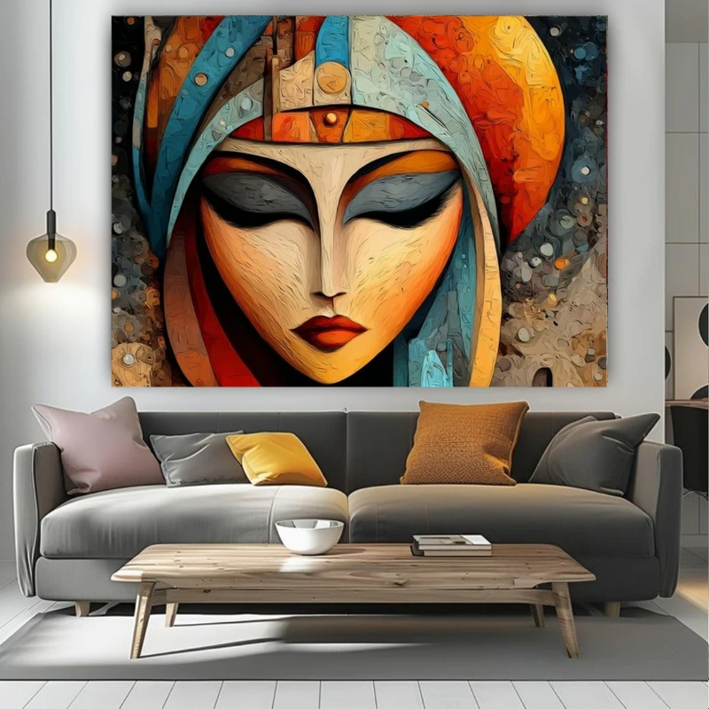 پوستر پارچه ای طرح مخمل پرتره مدل خورشید کد PY517