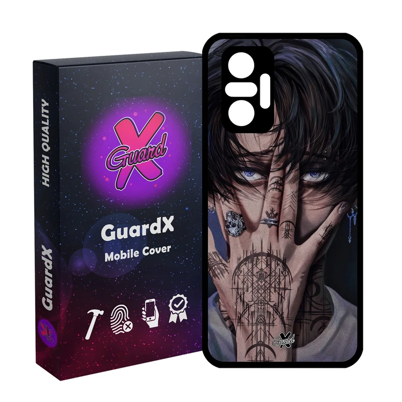 کاور گارد ایکس طرح لیوای آکرمن انیمه مدل Glass10557 مناسب برای گوشی موبایل شیائومی Redmi Note 10 Pro/Note 10 Pro Max