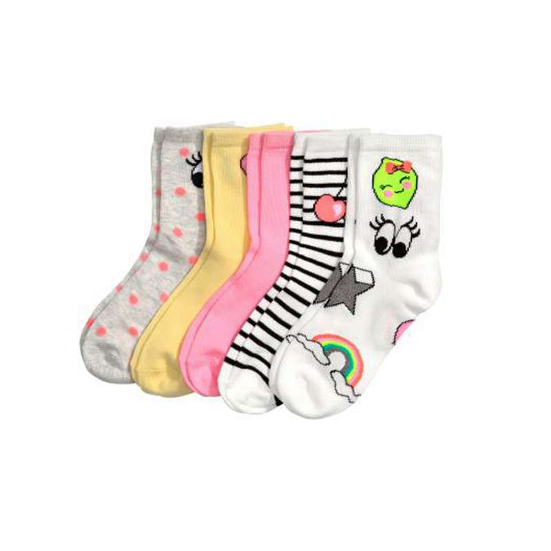 جوراب دخترانه اچ اند ام کد 2982 مجموعه 5 عددی