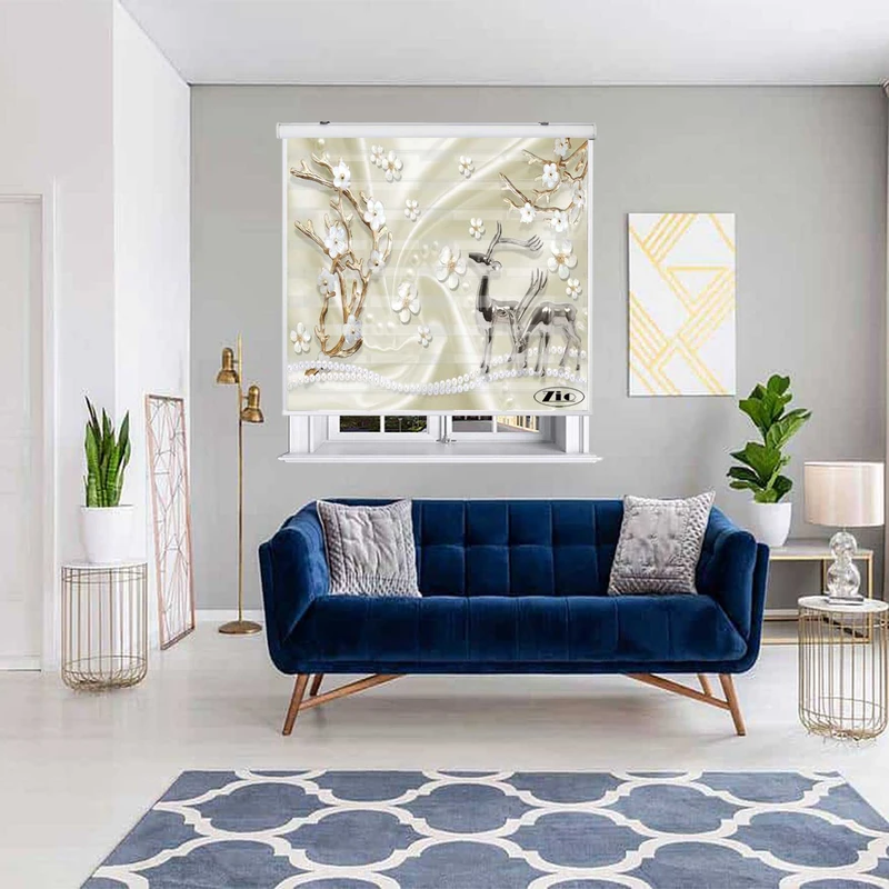 پرده زبرا زیو کد 3D1507 سایز 150x200 سانتی متر