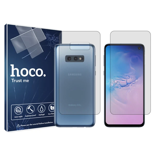 محافظ صفحه نمایش شفاف هوکو مدل HyGEL  مناسب برای گوشی موبایل سامسونگ  Galaxy S10 Eبه همراه محافظ پشت گوشی