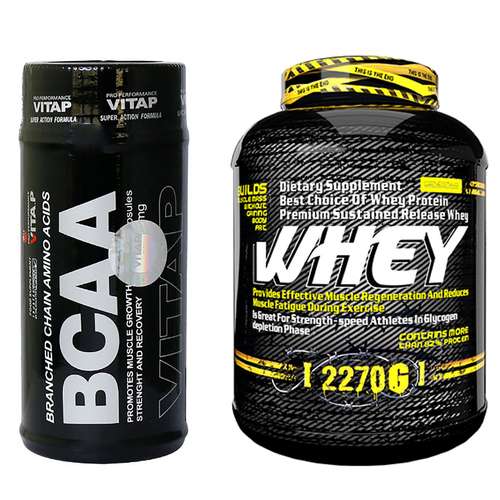 پودر پروتئین وی ژن استار - 2270 گرم به همراه کپسول بی سی ای ای بسته 180 عددی