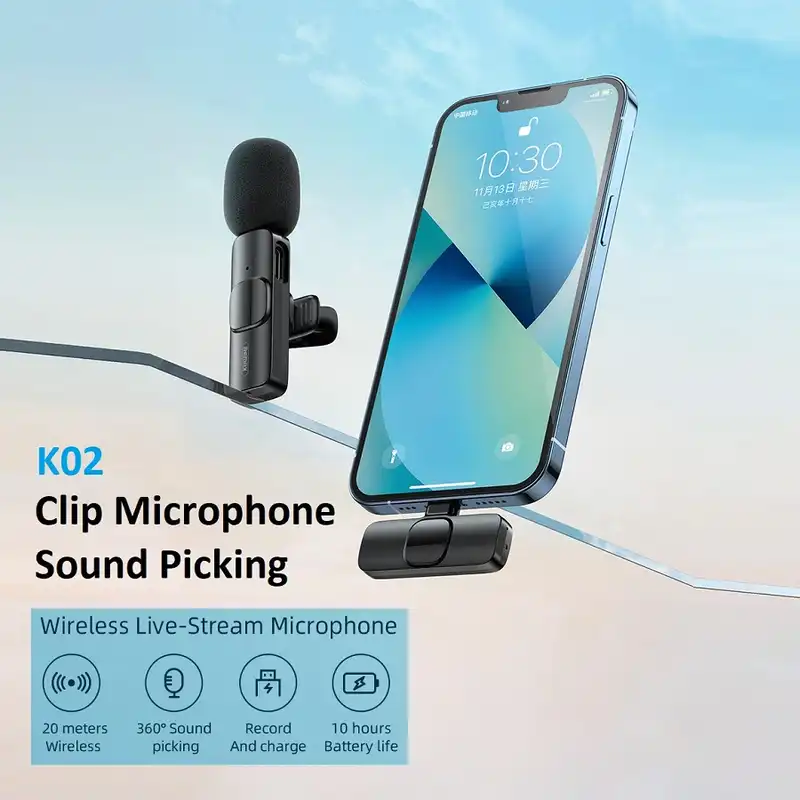 میکروفن یقه ای بیسیم ریمکس مدل K02-Lightening