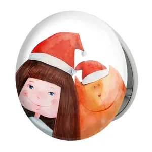 آینه جیبی خندالو طرح دخترونه مدل تاشو کد 6102 