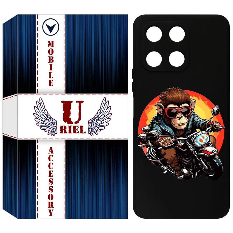 کاور یوریل مدل KSH کد 32 طرح میمون موتورسوار مناسب برای گوشی موبایل آنر X6A / X6A Plus