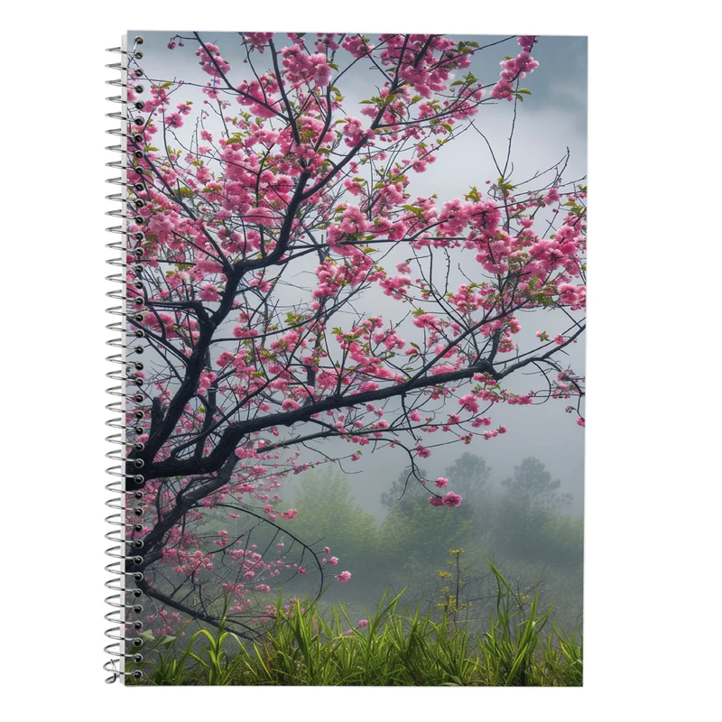 دفتر زبان 50 برگ مدوپد مدل سه خط طرح بهار کد DF13405