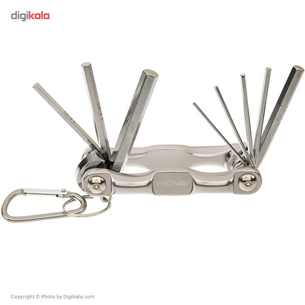 مجموعه 8 عددی آچار آلنی تاشو نووا مدل NTK 1007