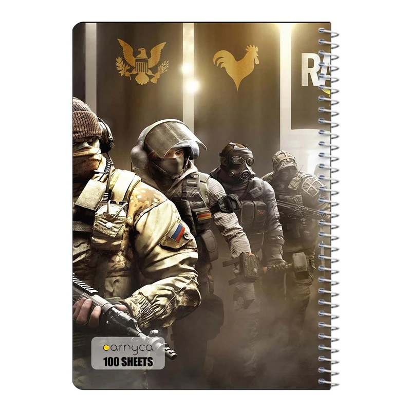دفتر مشق 100 برگ سیمی کارنیکا طرح رینبو 6 Rainbow Six Siege کد 80295