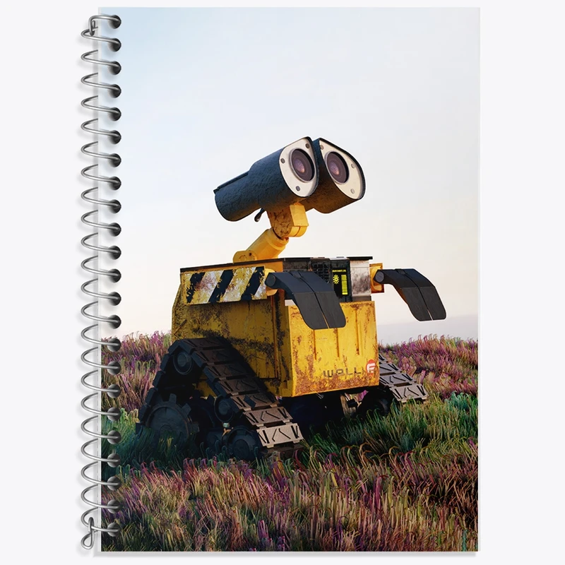 دفتر زبان 50 برگ خندالو مدل سه خط طرح وال ای (WALL-E) کد F725