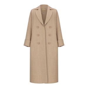 مانتو زنانه السانا مدل گلبانو کد 215608 رنگ کرم