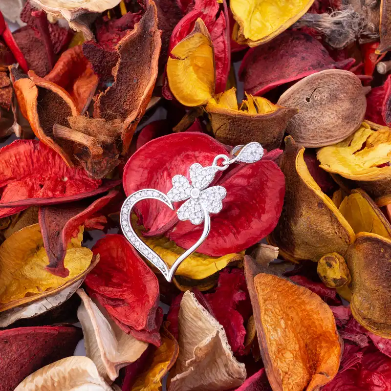 گردنبند نقره زنانه مدل قلب AMT_M107