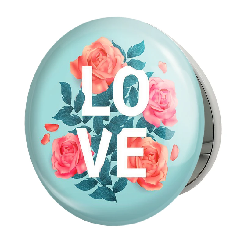 آینه جیبی خندالو طرح عاشقانه مدل تاشو کد 1878 