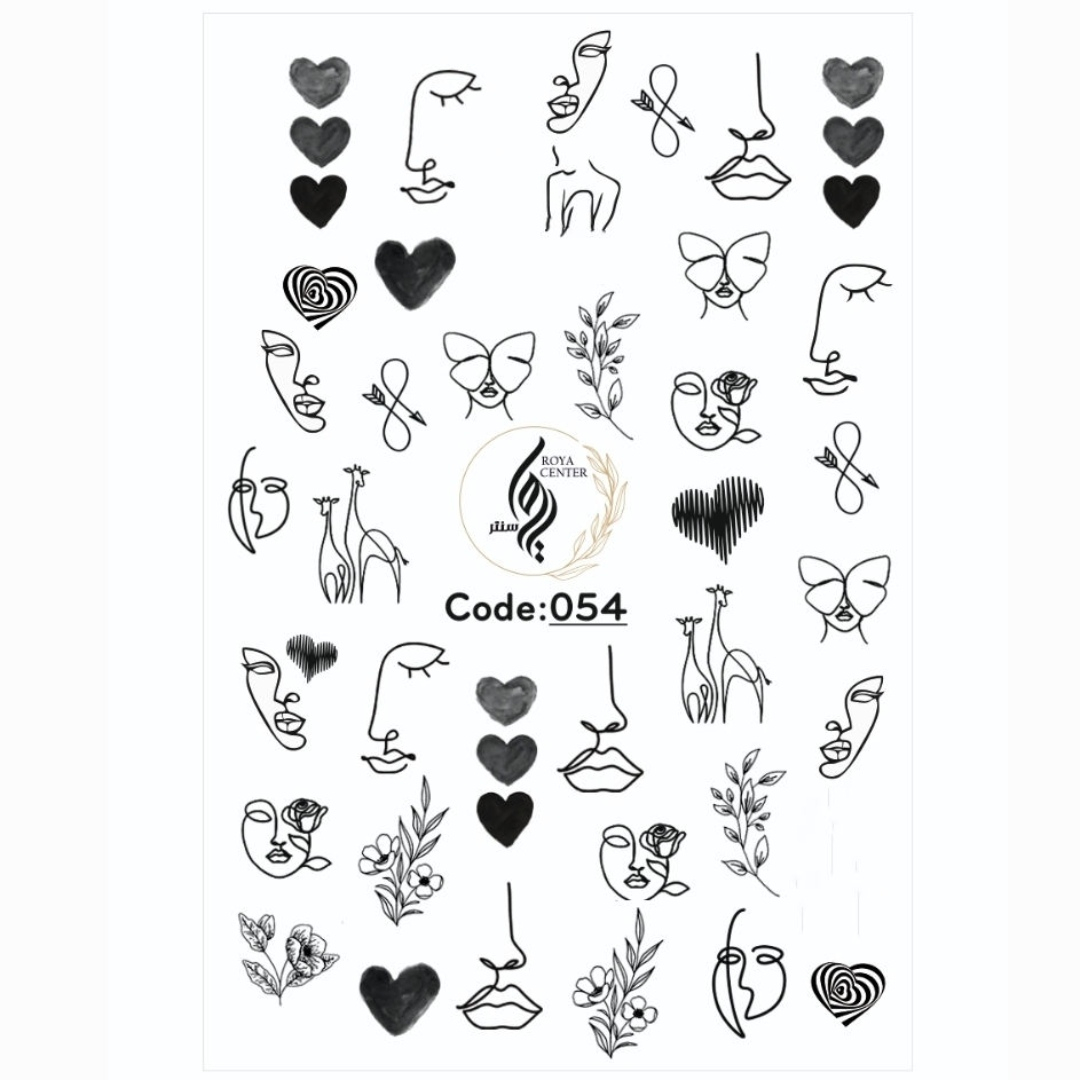 برچسب لنز ناخن رویاسنتر مدل AR 19 مجموعه 6  عددی