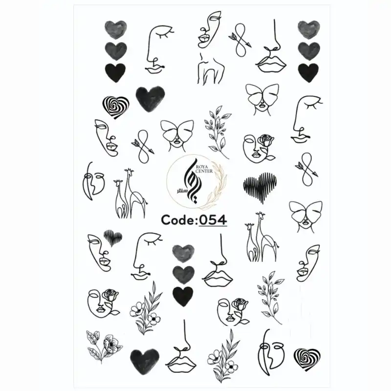 برچسب لنز ناخن رویاسنتر مدل AR 19 مجموعه 6  عددی