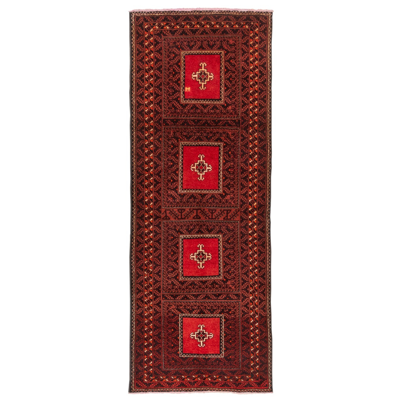 فرش قدیمی  دستباف کناره طول سه متر سی پرشیا کد 188002
