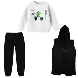 ست 3 تکه لباس راحتی بچگانه مدل تمساح و ماشین پلیس  