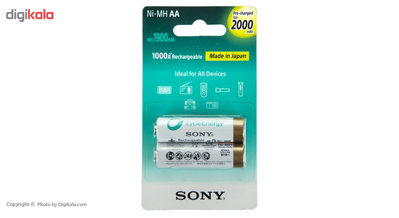 باتری قلمی قابل شارژ سونی مدل NH-AA-B2KN بسته 2 عددی