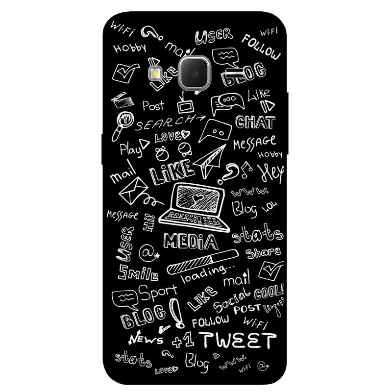 کاور مگافون طرح رسانه های اجتماعی مدل 1898 مناسب برای گوشی موبایل سامسونگ Galaxy J2 2015         