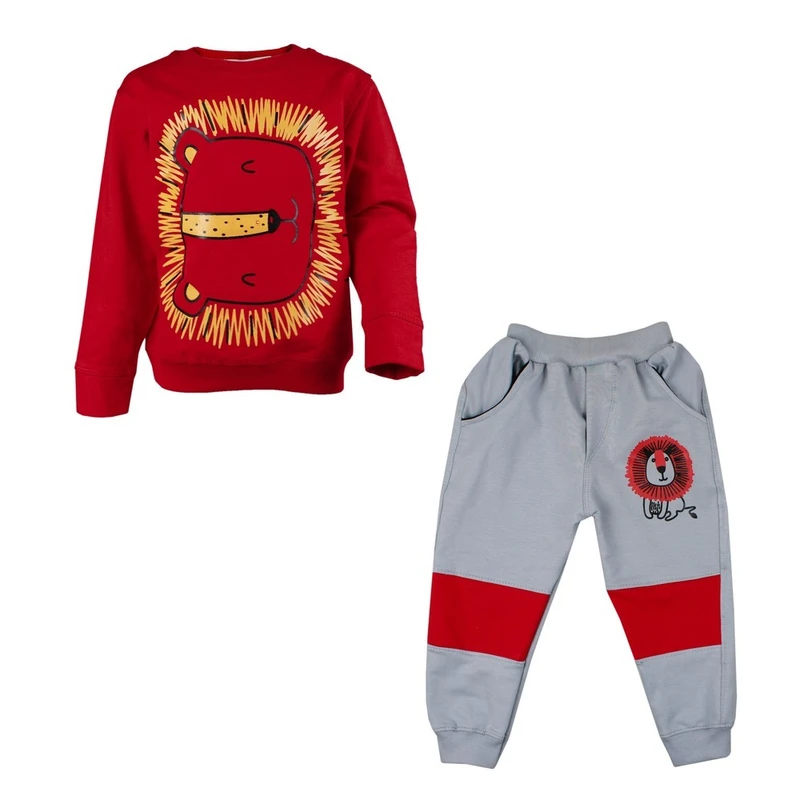 ست سویشرت و شلوار راحتی پسرانه مدل شیر