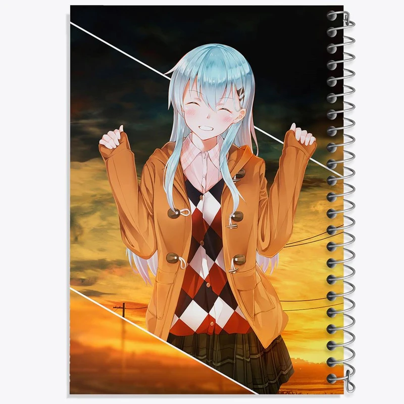 دفتر مشق 50 برگ خندالو مدل دختر انیمه ای کد 18038