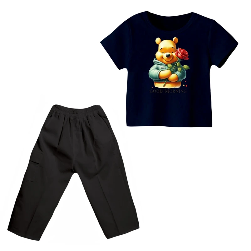 ست تی شرت و شلوارک پسرانه مدل پو کد 30