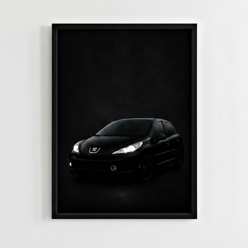 تابلو طرح ماشین 207 کد 8909 فریم مشکی