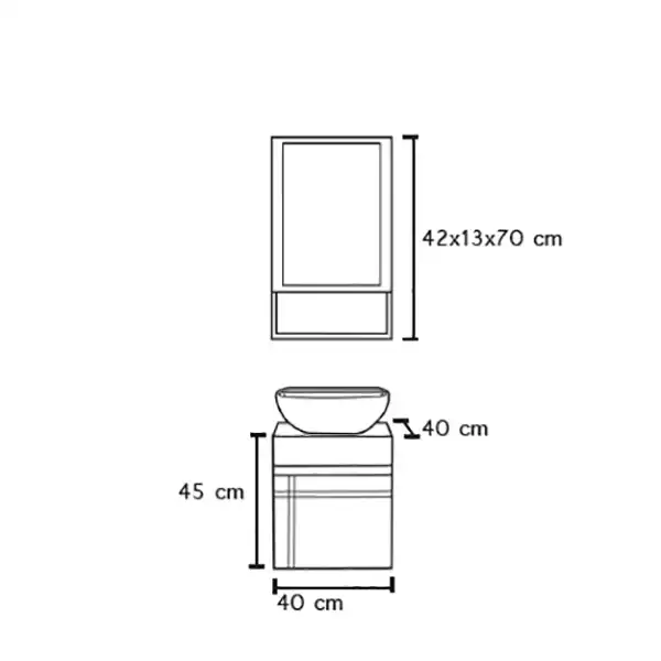 ست کابینت و روشویی الین مدل کینگ آنتیک به همراه آینه باکس