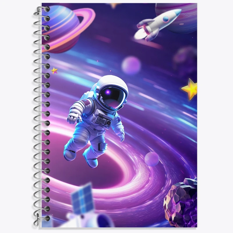 دفتر زبان 50 برگ خندالو مدل سه خط طرح فضایی کد F2575