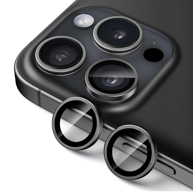 محافظ لنز دوربین فلزی مدل Objektif مناسب برای گوشی موبایل اپل iPhone 15 pro