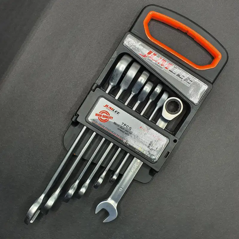 آچار یکسر تخت یکسر رینگ جغجغه ای جاملی کد 8401 مجموعه 7 عددی