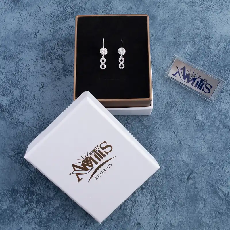 گوشواره نقره زنانه آمیتیس مدل بی نهایت AMT-G027