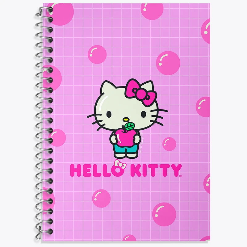 دفتر زبان 50 برگ خندالو مدل دو خط طرح هلو کیتی (Hello Kitty) کد N4225