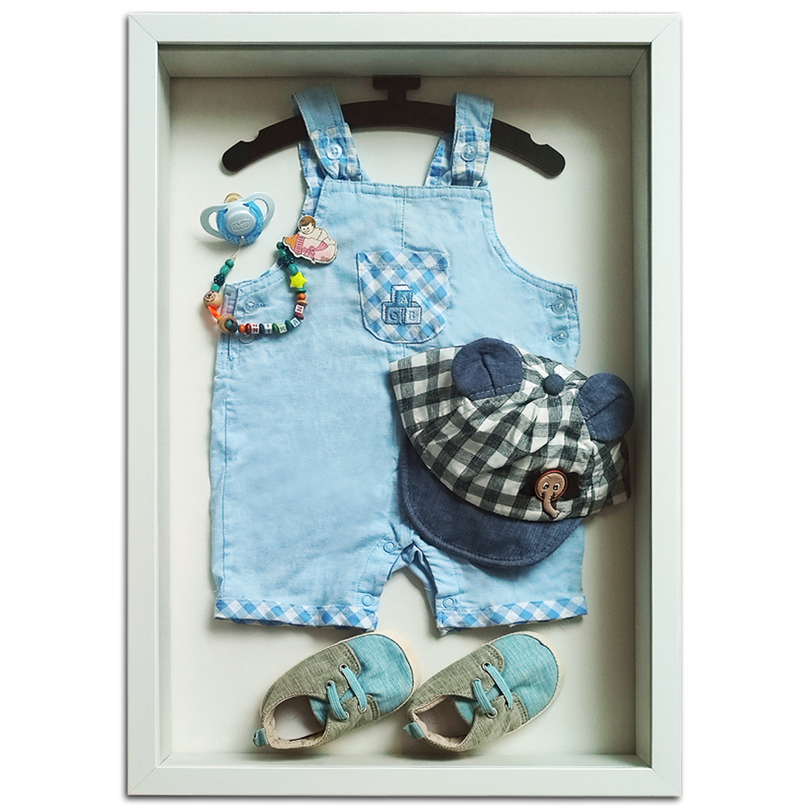 قاب اتاق کودک مدل لباس نوزادی و پاپوش و پستانک کد W3040
