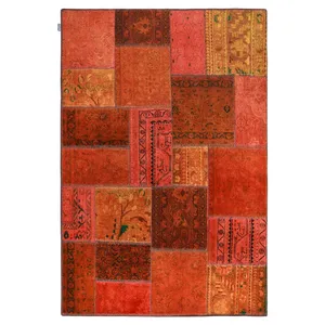 کلاژ فرش  سه متری سبحه طرح چهل تکه پچ ورک کد FDC-39
