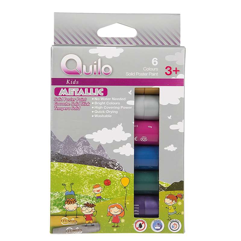 گواش جامد 6 رنگ کوییلو سری Kids مدل Metallic گواش جامد 6 رنگ کوییلو سری Kids مدل Metallic