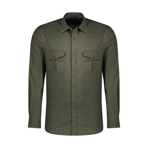 پیراهن آستین بلند مردانه پاتن جامه مدل 102721010222105 رنگ سبز 