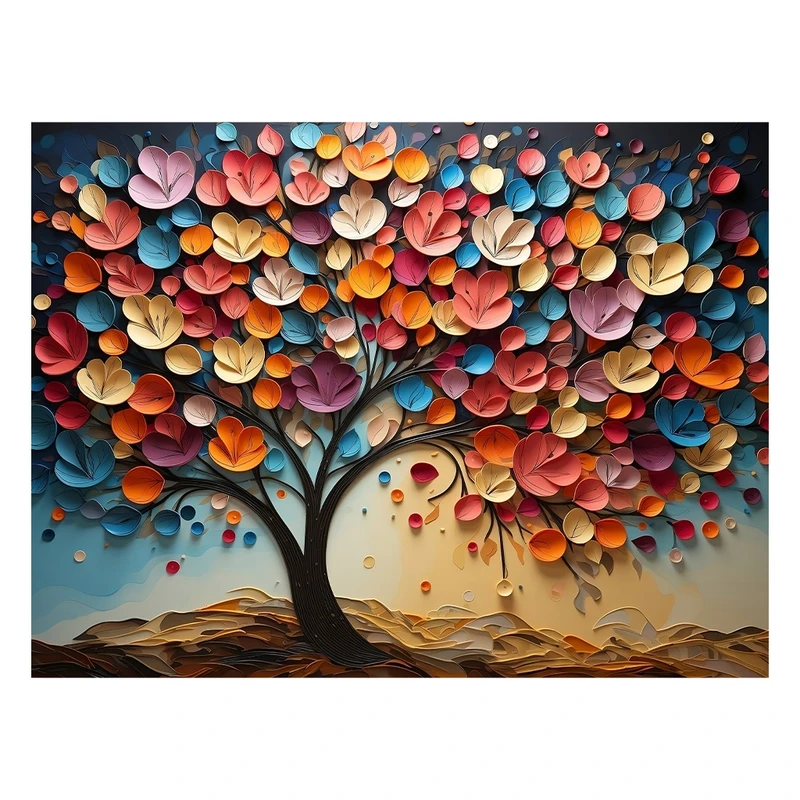 کاغذ دیواری مدل نقاشی درخت پاییزی کد AR3060560