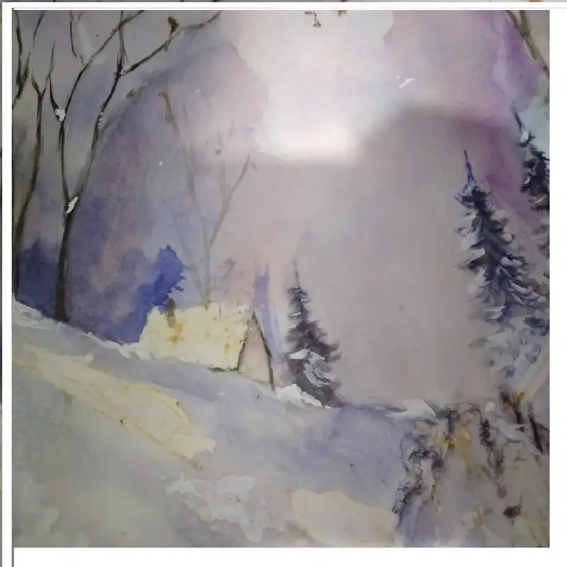 نقاشی ابرنگ مدل کلبه برفی