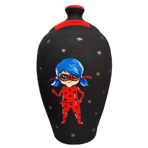 قلک سفالی طرح دختر کفشدوزکی مدل RO - 01