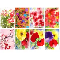 کارت پستال گالری نفیس طرح گل&zwnj;بهار کد NK03 - بسته 8 عددی