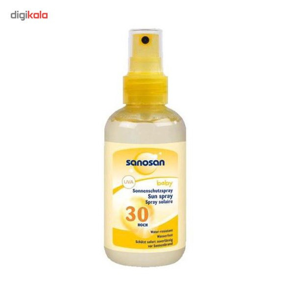 اسپری ضد آفتاب کودک سانوسان مدل Baby Sun Spray Spf30 حجم 150 میلی لیتر