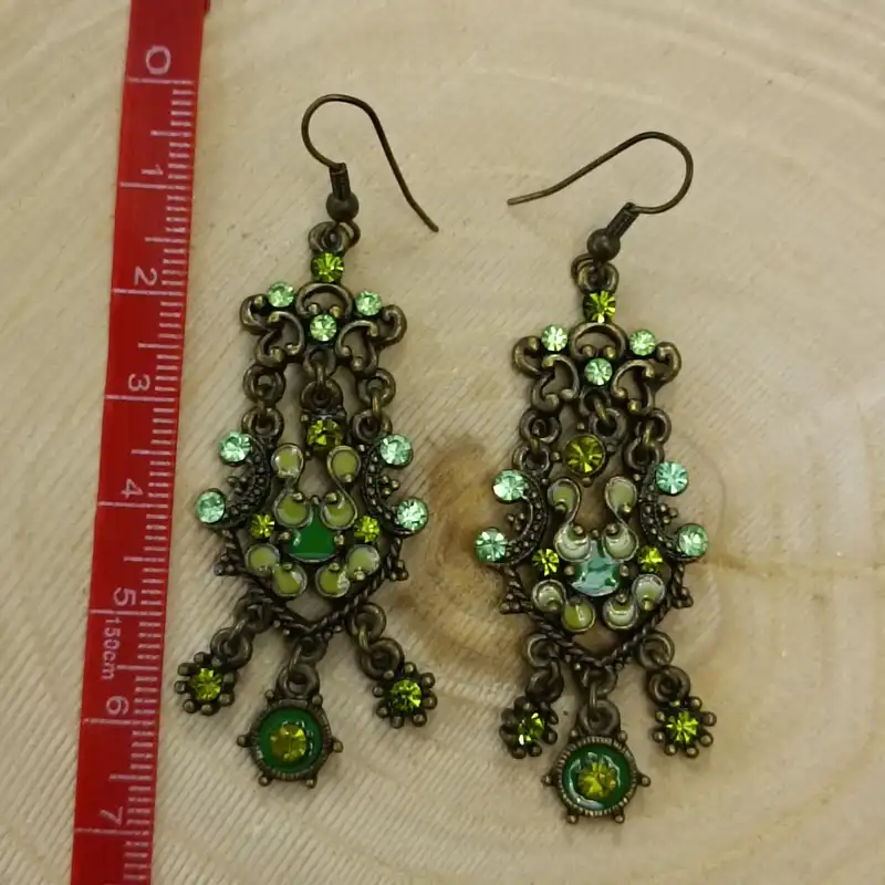 گوشواره زنانه مدل هندی نگین دار