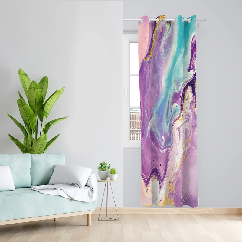 پرده طرح سنگی مدل مخمل پانچی کد L1002R L Z سایز 140x200 سانتی متر