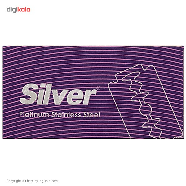 تیغ یدک سنتی سیلور مدل Platinum Stainless Steel Double Edge بسته 10 عددی