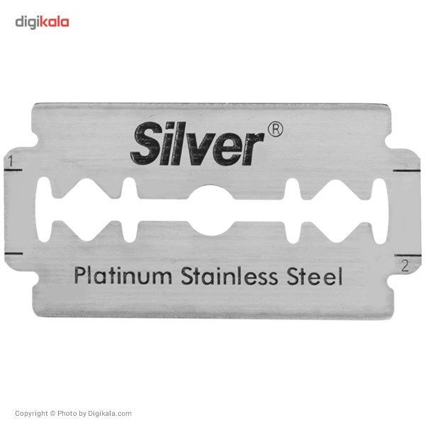 تیغ یدک سنتی سیلور مدل Platinum Stainless Steel Double Edge بسته 10 عددی -  - 2