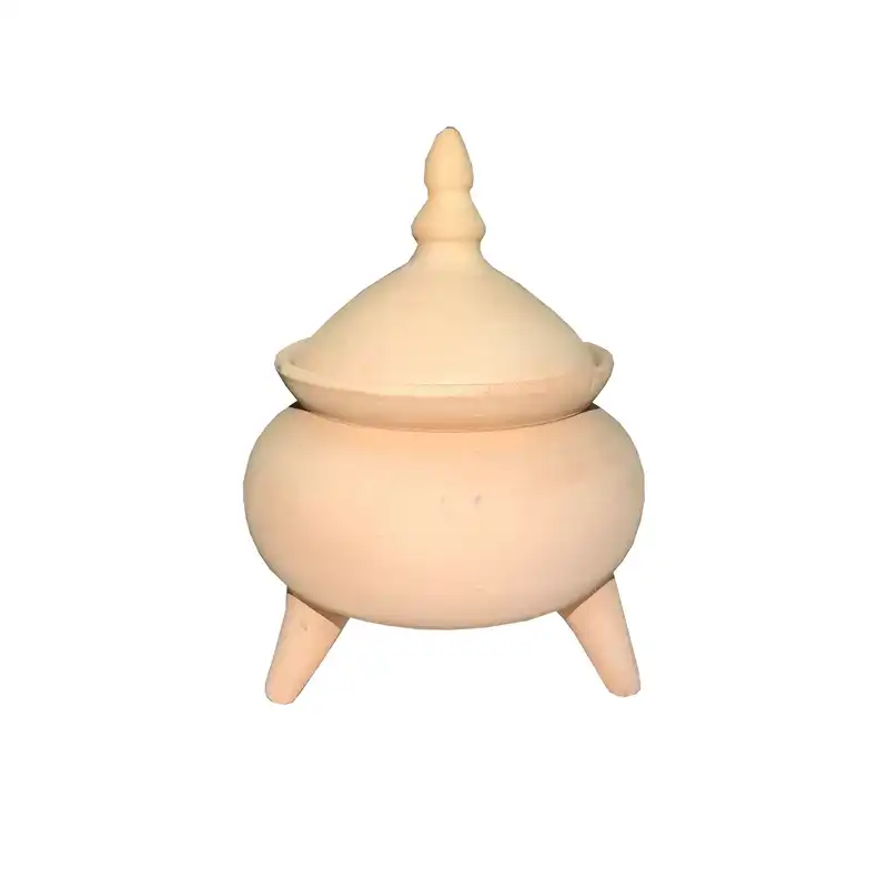 قندان سفالی خام مدل سه پایه کد Ga102