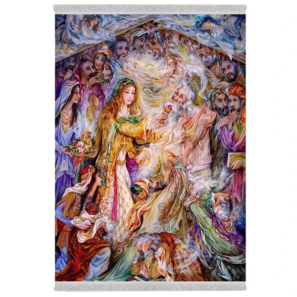 فرش پارچه‌ای دفه مدل فرشینه شانل مخمل طرح فانتزی کد 7184