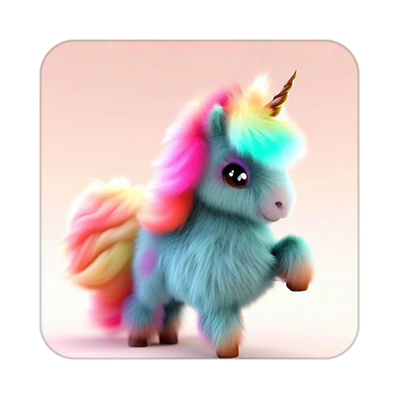 زیر لیوانی کاکتی طرح اسب تک شاخ و یونیکورن مدل mp30222